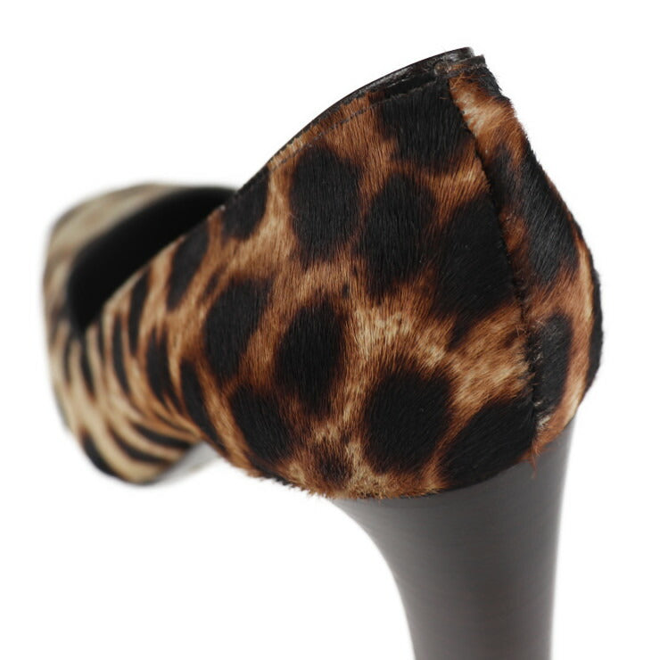 DOLCE&GABBANA ドルチェアンドガッバーナ パンプス パンプス - 表記サイズ 37 ハラコ ブラウン系 ベージュ系 ヒョウ柄 レオパード柄 アニマル柄 参考サイズ24cm チャンキーヒール