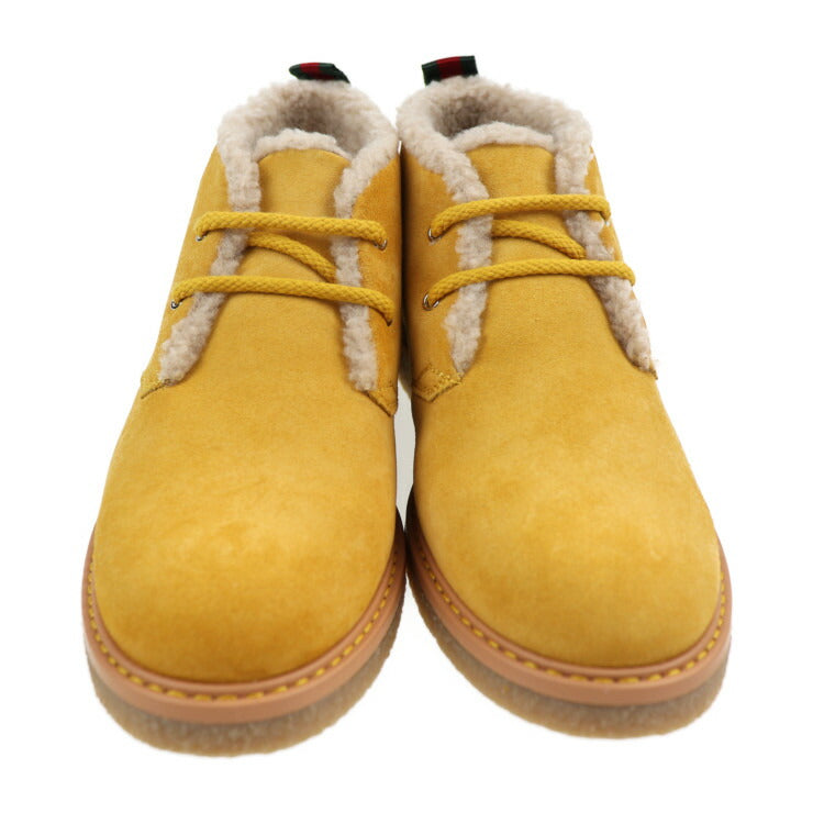 新品未使用展示品 GUCCI グッチ アングリーキャット ブーツ 483457 表記サイズ 32 スウェード からし色 イエロー系 UFO 参考サイズ20.6cm 男女兼用可 キッズ スエード