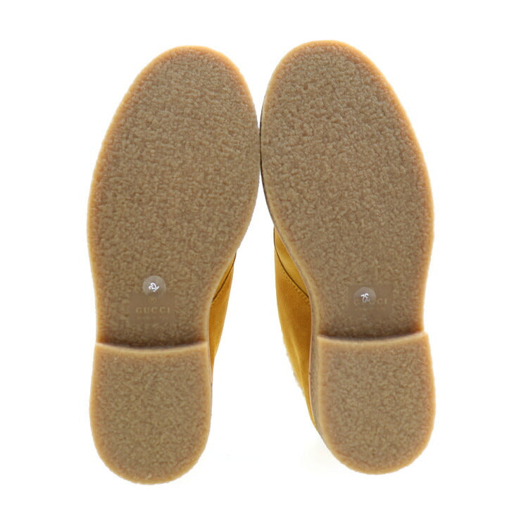 新品未使用展示品 GUCCI グッチ アングリーキャット ブーツ 483457 表記サイズ 32 スウェード からし色 イエロー系 UFO 参考サイズ20.6cm 男女兼用可 キッズ スエード