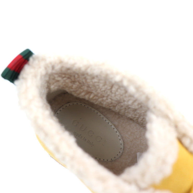 新品未使用展示品 GUCCI グッチ アングリーキャット ブーツ 483457 表記サイズ 32 スウェード からし色 イエロー系 UFO 参考サイズ20.6cm 男女兼用可 キッズ スエード