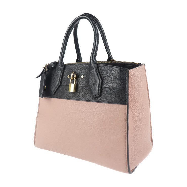 LOUIS VUITTON ルイ ヴィトン シティ スティーマー MM ハンドバッグ M53019 トリヨンレザー マグノリア ピンク系 ブラック ゴールド金具 ビトン