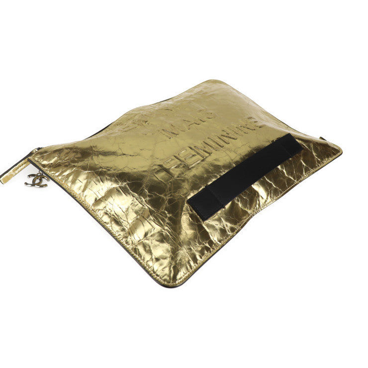 新品未使用展示品 CHANEL シャネル VOTEZ COCO クラッチバッグ A82164 レザー ゴールド ブラック セカンドバッグ ハンドバッグ ココマーク ロゴ メタリック