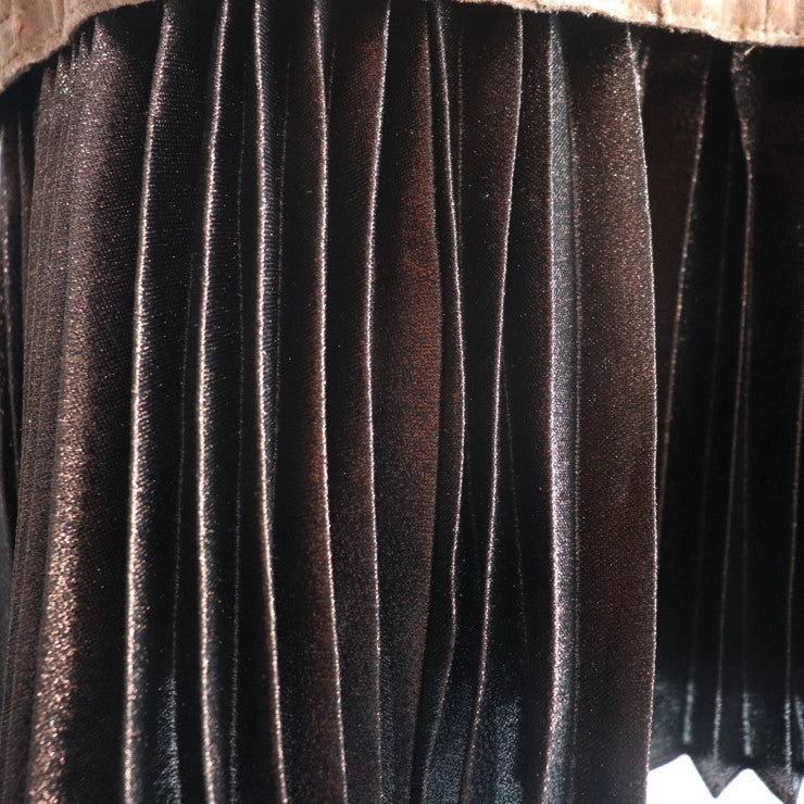 新品未使用展示品 3.1 Phillip Lim 3.1フィリップリム ノースリーブ ワンピース F162-9607BND 表記サイズ 0 ベルベット COCOA ブラウン系 シルバー金具 ジップアップ プリーツ