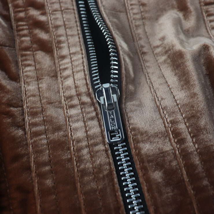 新品未使用展示品 3.1 Phillip Lim 3.1フィリップリム ノースリーブ ワンピース F162-9607BND 表記サイズ 0 ベルベット COCOA ブラウン系 シルバー金具 ジップアップ プリーツ