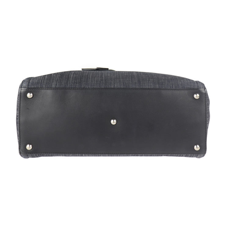 FENDI フェンディ トゥージュール ハンドバッグ 8BH250-N3G レザー デニム ネイビー系 2WAY キャンバス