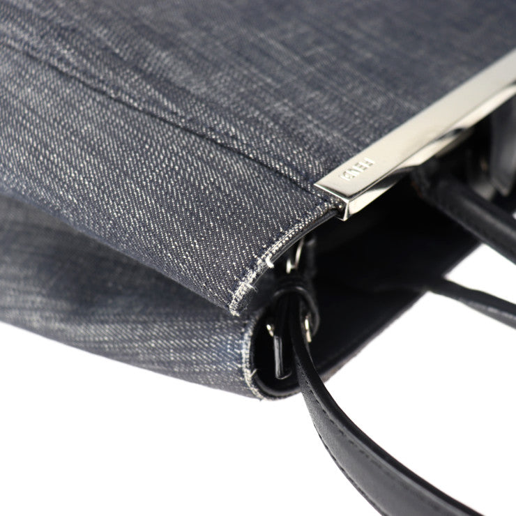 FENDI フェンディ トゥージュール ハンドバッグ 8BH250-N3G レザー デニム ネイビー系 2WAY キャンバス