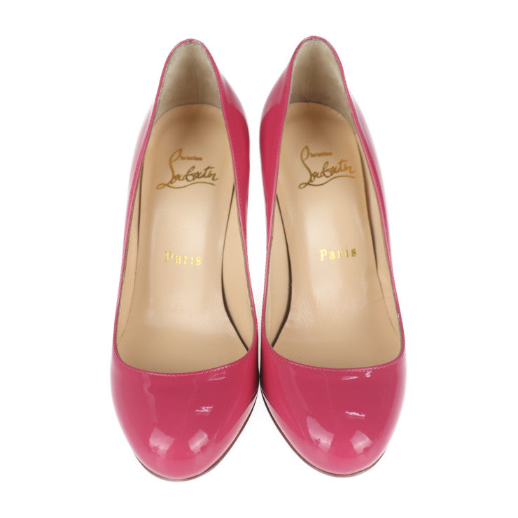 超美品 Christian Louboutin クリスチャンルブタン ハイヒール パンプス パンプス - 表記サイズ 34 1/2 パテントレザー ピンク 参考サイズ21.5cm エナメル