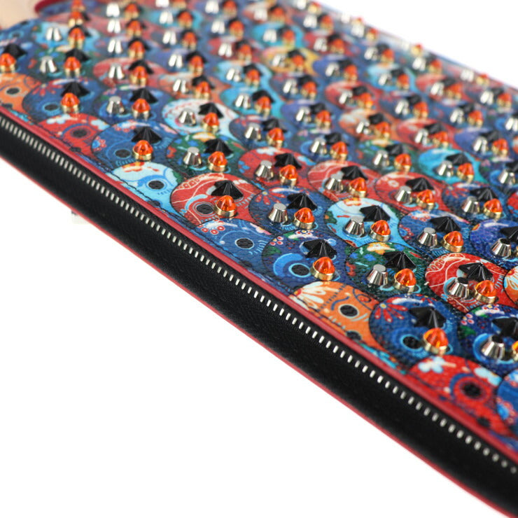 美品 Christian Louboutin クリスチャンルブタン トリックトラック スモール ポートフォリオ ハンドバッグ 3175108 レザー マルチカラー スカル 3WAY 2WAY ショルダー