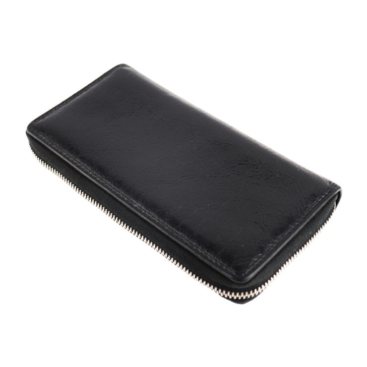 GUCCI グッチ インターロッキングG 長財布 575988 レザー ブラック ゴールド金具 シルバー金具 ラウンドファスナー シワ加工