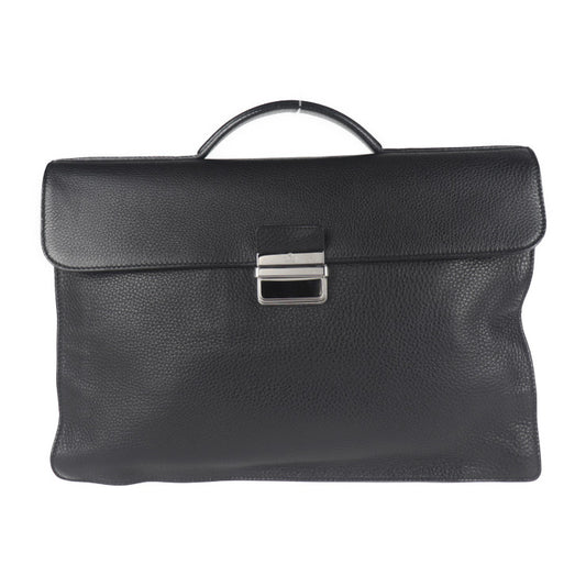 美品 GUCCI グッチ ブリーフケース ビジネスバッグ 268113 レザー ブラック シルバー金具