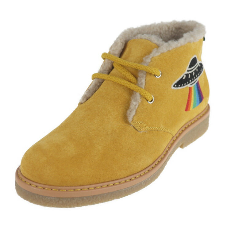 新品未使用展示品 GUCCI グッチ アングリーキャット UFO ブーツ 483457 表記サイズ 31 スウェード マスタード イエロー系 参考サイズ 19.9cm スエード