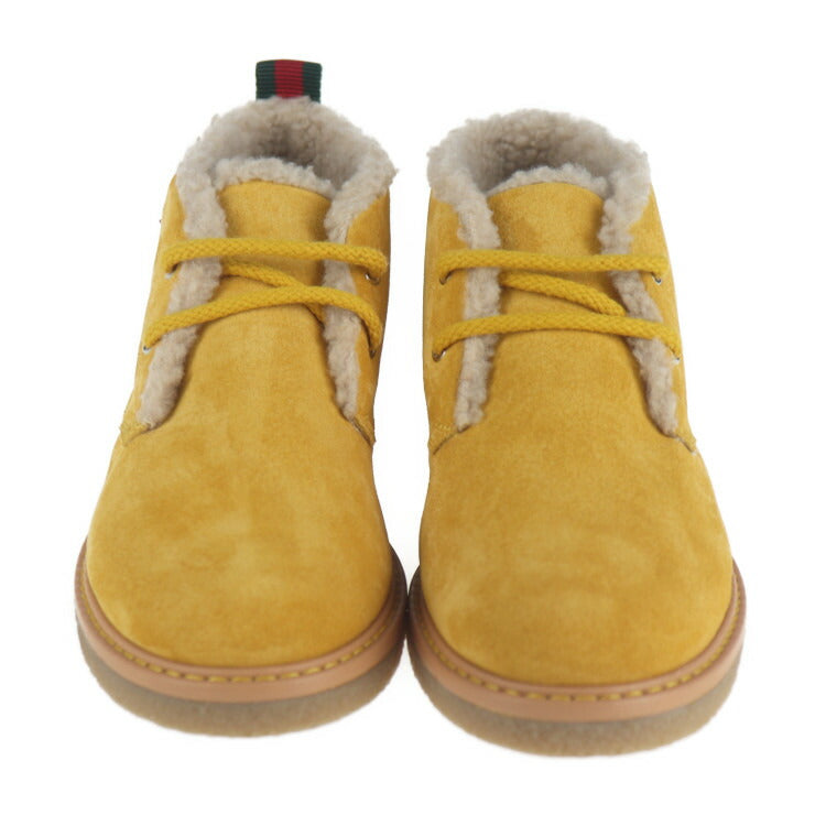 新品未使用展示品 GUCCI グッチ アングリーキャット UFO ブーツ 483457 表記サイズ 31 スウェード マスタード イエロー系 参考サイズ 19.9cm スエード