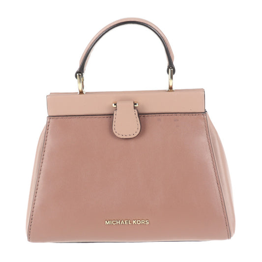 超美品 Michael Kors マイケルコース グラマシー スモール サッチェル ハンドバッグ 30F8TZ6S1T レザー ダスティローズ ゴールド金具 トップハンドル 2WAY ショルダーバッグ カデナモチーフ