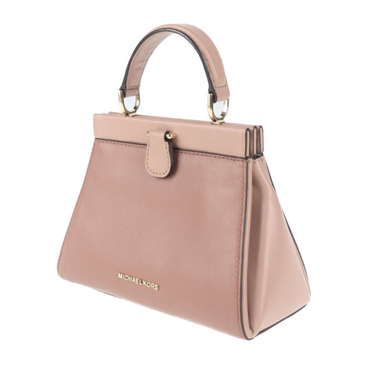 超美品 Michael Kors マイケルコース グラマシー スモール サッチェル ハンドバッグ 30F8TZ6S1T レザー ダスティローズ ゴールド金具 トップハンドル 2WAY ショルダーバッグ カデナモチーフ