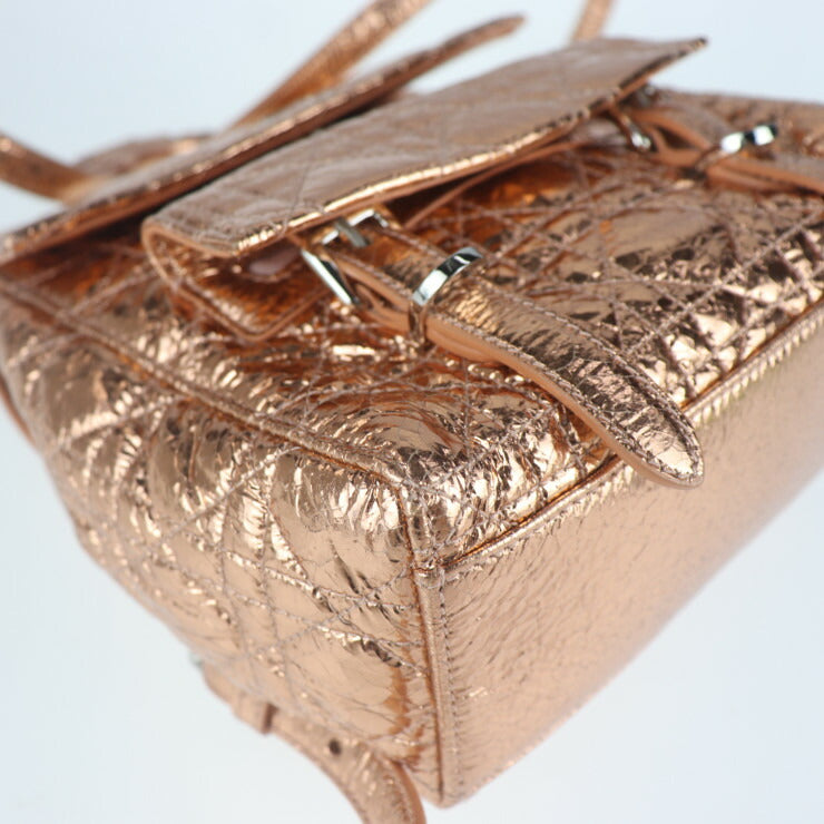 超美品 Dior ディオール スターダストS カナージュ リュック・デイパック M1504PCVZ DEEPSKIN 鹿革 Hyper Pink ピンクゴールド シルバー金具 バックパック