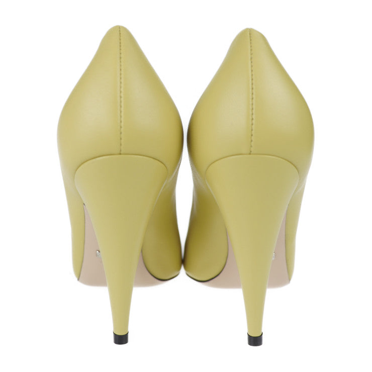 新品未使用展示品 GUCCI グッチ NO.5 LIGHT MUSTARD パンプス 551766 表記サイズ 36 レザー ライトマスタード 参考サイズ23cm リボン