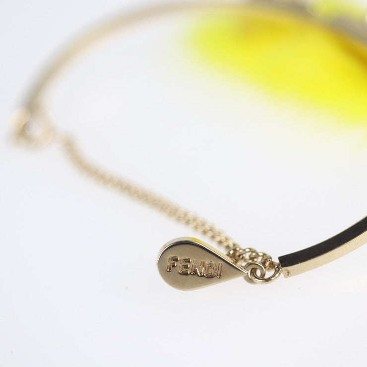 超美品 FENDI フェンディ モンスターアイ ブレスレット - メタル ファー ゴールド イエロー バングル