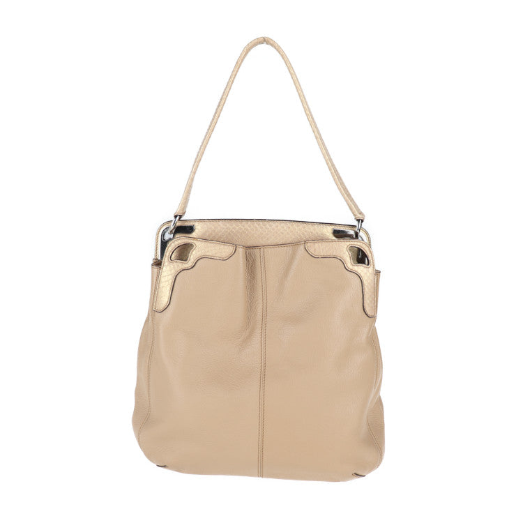 美品 CARTIER カルティエ マルチェロ ショルダーバッグ - レザー パイソン ベージュ ワンショルダー