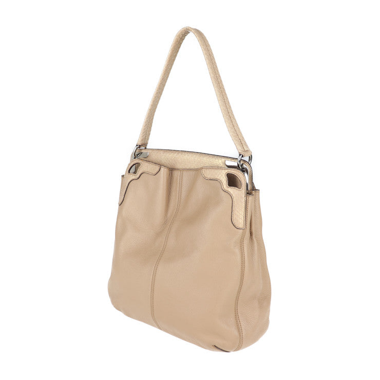 美品 CARTIER カルティエ マルチェロ ショルダーバッグ - レザー パイソン ベージュ ワンショルダー