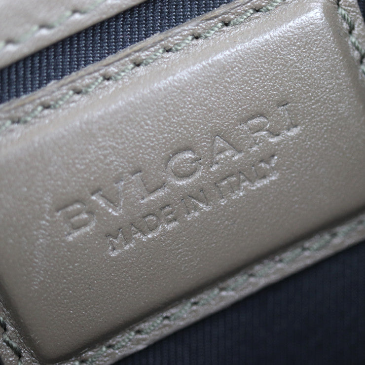 美品 BVLGARI ブルガリ フラップバッグ ショルダーバッグ 38639 レザー ブルー グレー 2WAY ハンドバッグ