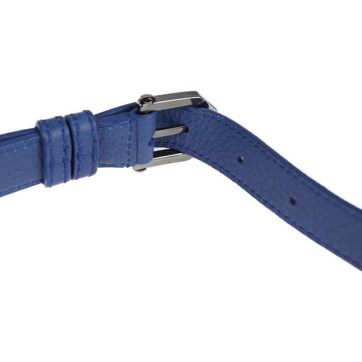 美品 BVLGARI ブルガリ フラップバッグ ショルダーバッグ 38639 レザー ブルー グレー 2WAY ハンドバッグ