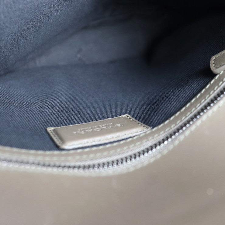 美品 BVLGARI ブルガリ フラップバッグ ショルダーバッグ 38639 レザー ブルー グレー 2WAY ハンドバッグ