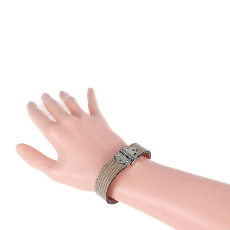 超美品 LOUIS VUITTON ルイ ヴィトン ブラスレ スピリット ブレスレット M6754F 表記サイズ 17 エピレザー ベージュ系 シルバー金具 ビトン