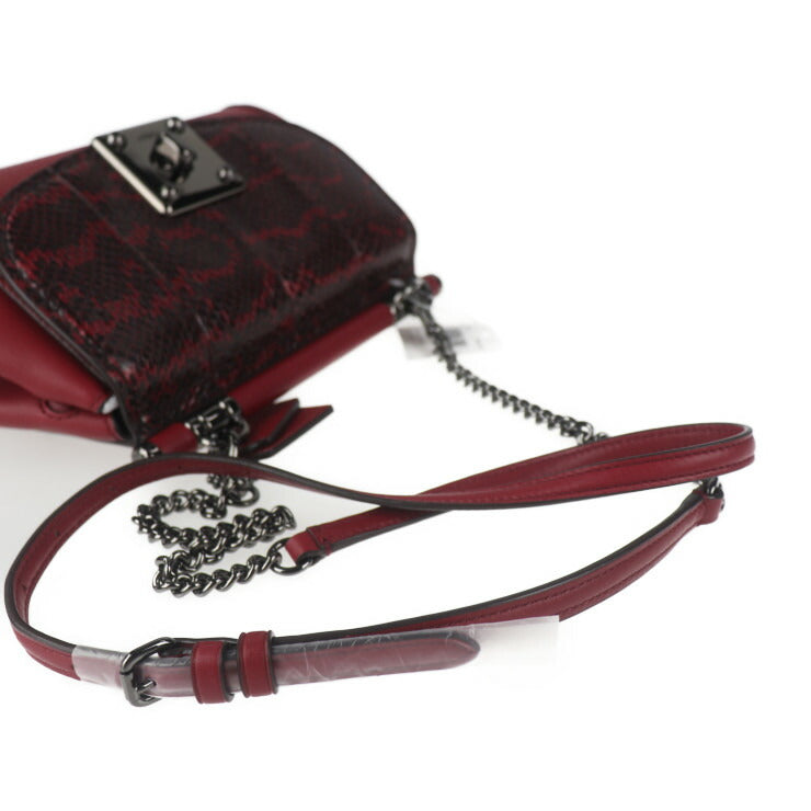 新古未使用展示品 COACH コーチ ドリフター クロスボディー スネーク ショルダーバッグ 59498 パイソン レザー Cherry レッド系 ターンロック