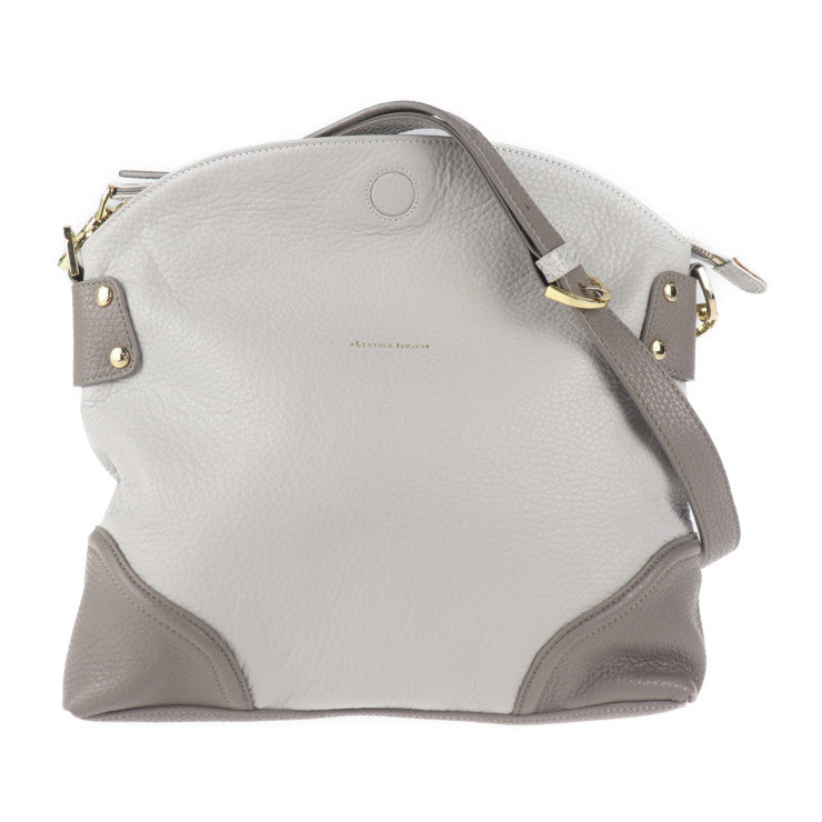 超美品 LEATHER JEWELS レザージュエルズ バッグ ショルダーバッグ - レザー グレー系 ゴールド金具 クロスボディ