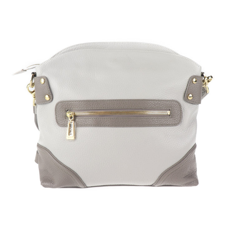 超美品 LEATHER JEWELS レザージュエルズ バッグ ショルダーバッグ - レザー グレー系 ゴールド金具 クロスボディ