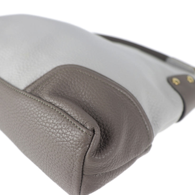 超美品 LEATHER JEWELS レザージュエルズ バッグ ショルダーバッグ - レザー グレー系 ゴールド金具 クロスボディ