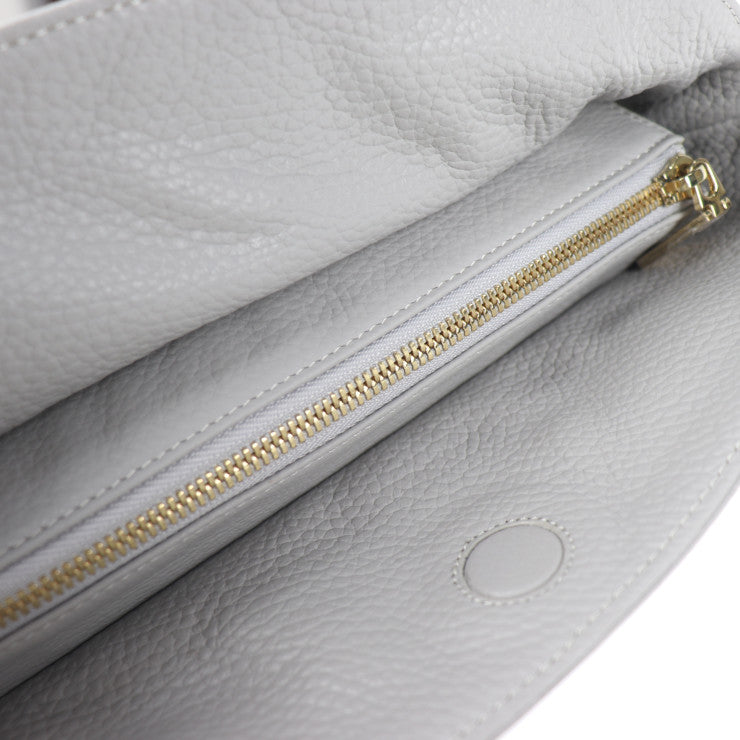 超美品 LEATHER JEWELS レザージュエルズ バッグ ショルダーバッグ - レザー グレー系 ゴールド金具 クロスボディ