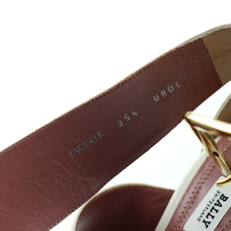 超美品 BALLY バリー ベルトサンダル サンダル - 表記サイズ 35 1/2 カーフ アイボリー ゴールド金具 チャンキーヒール 参考サイズ 22.5cm