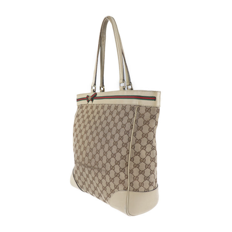GUCCI グッチ シェリーライン トートバッグ 257062 GGキャンバス ベージュ系 ハンドバッグ