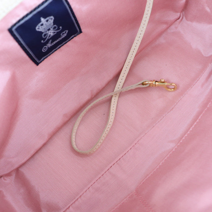 超美品 ADMJ エーディーエムジェイ ミニボストン ハンドバッグ レザー アイボリー系 ゴールド金具 ショルダーバッグ 鍵付き