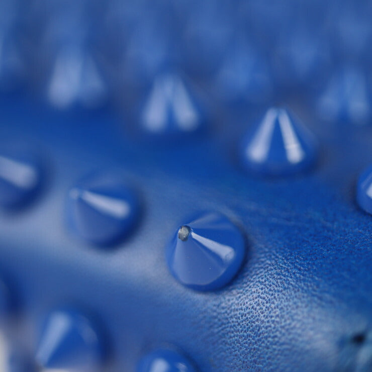 Christian Louboutin クリスチャンルブタン iPadケース セカンドバッグ 3120247 レザー ブルー リストレット ラウンドファスナー クラッチバッグ スパイクスタッズ