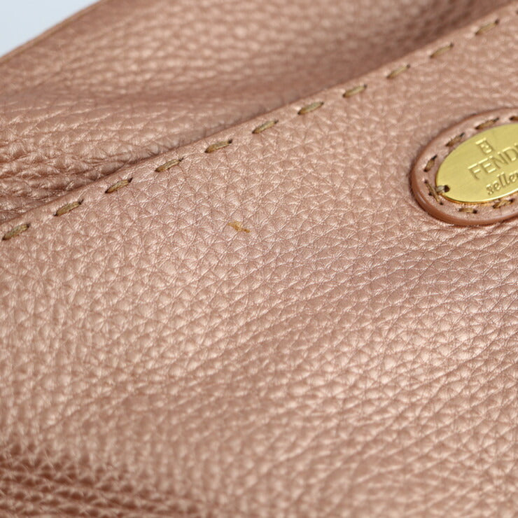 美品 FENDI フェンディ セレリア ショルダーバッグ 8BT194 レザー メタリックピンク系 メッセンジャーバッグ