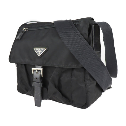 PRADA プラダ VELA ヴェラ ショルダーバッグ B8994 ナイロン レザー ブラック シルバー金具 三角ロゴプレート トライアングルロゴ