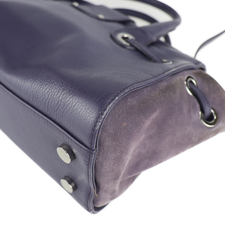 JIMMY CHOO ジミーチュウ ロザリー ハンドバッグ レザー スウェード パープル系 シルバー金具 2WAY ショルダーバッグ