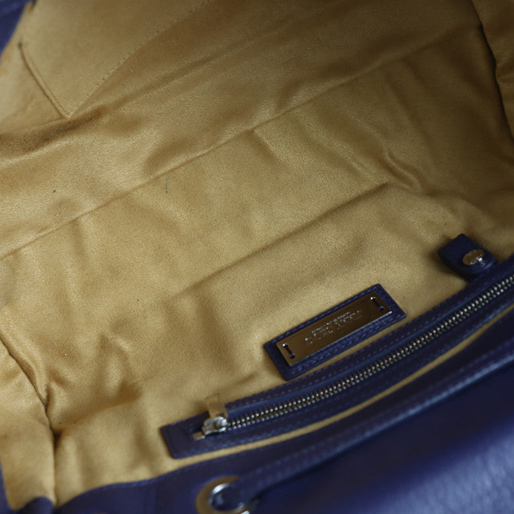 JIMMY CHOO ジミーチュウ ロザリー ハンドバッグ レザー スウェード パープル系 シルバー金具 2WAY ショルダーバッグ