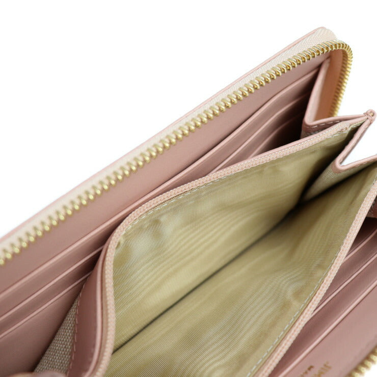 新古未使用展示品 JIMMY CHOO ジミーチュウ PIPPA OLEL ピッパ ロングウォレット 長財布 J000117254001 ロゴ型押し エンボスレザー パウダーピンク ゴールド金具 ラウンドファスナー