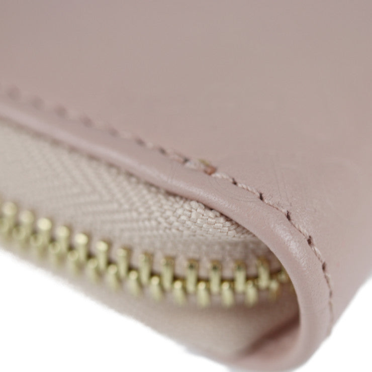 新古未使用展示品 JIMMY CHOO ジミーチュウ PIPPA OLEL ピッパ ロングウォレット 長財布 J000117254001 ロゴ型押し エンボスレザー パウダーピンク ゴールド金具 ラウンドファスナー