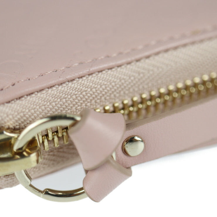 新古未使用展示品 JIMMY CHOO ジミーチュウ PIPPA OLEL ピッパ ロングウォレット 長財布 J000117254001 ロゴ型押し エンボスレザー パウダーピンク ゴールド金具 ラウンドジップ