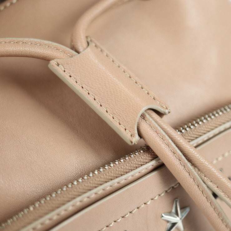 JIMMY CHOO ジミーチュウ SUKI スキ ワンショルダーバッグ リュック・デイパック - レザー ピンクベージュ スタースタッズ 2WAY ミニバッグ ショルダー