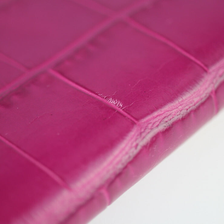 美品 GUCCI グッチ バッグ クラッチバッグ 240250 クロコ型押しレザー パープル系 シルバー金具 イブニングバッグ