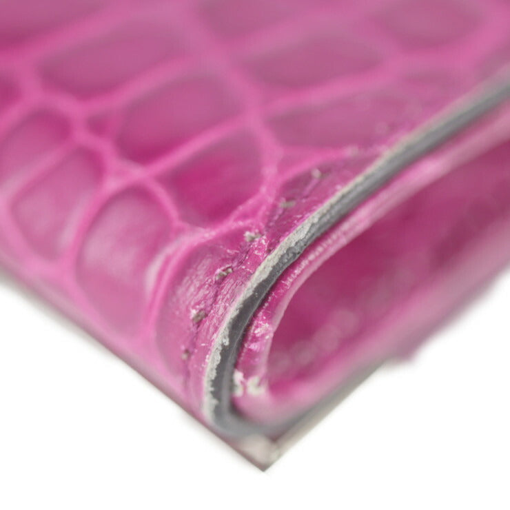 美品 GUCCI グッチ バッグ クラッチバッグ 240250 クロコ型押しレザー パープル系 シルバー金具 イブニングバッグ