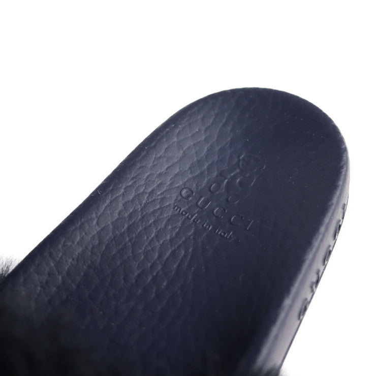 新品未使用展示品 GUCCI グッチ ホースビット サンダル 526176 ＃29 ラバー フェイクファー トリコロール ゴールド金具 子供用 参考サイズ18.5cm