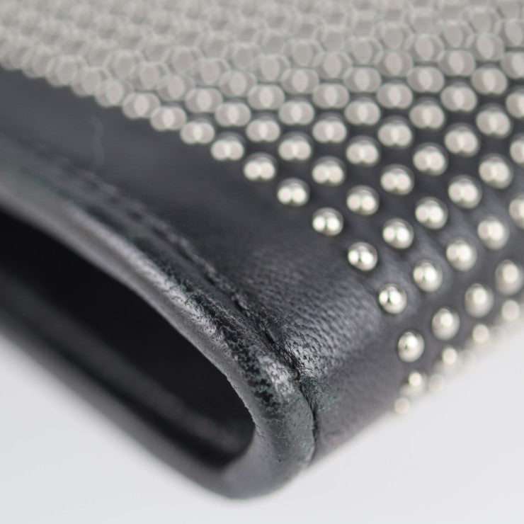 美品 JIMMY CHOO ジミーチュウ バッグ クラッチバッグ レザー ブラック シルバー金具 スタースタッズ パーティーバッグ ポーチ フラップ