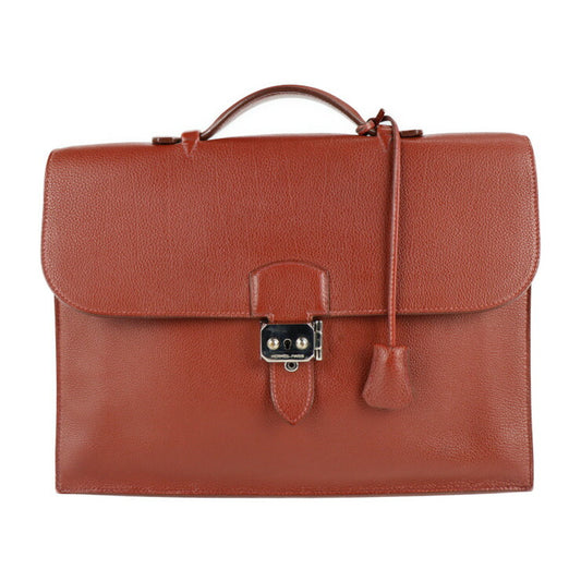 HERMES エルメス サックアデペッシュ 34 ビジネスバッグ - トゴ ブラウン系 シルバー金具 ブリーフケース 書類鞄 □D刻印