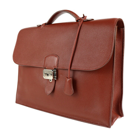 HERMES エルメス サックアデペッシュ 34 ビジネスバッグ - トゴ ブラウン系 シルバー金具 ブリーフケース 書類鞄 □D刻印